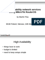 High Availability Network Services Using Mikrotik Routeros: by Martin Pína