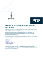 Testing of Porcelain Enamel Powder Properties