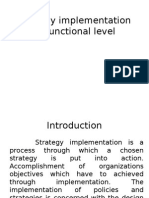 Strategy Implementation at Functional Level