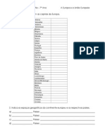 Ficha Formativa de Geografia 7º Ano