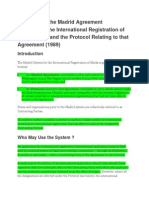 Summary of The Madrid Agreement Concerning The International Registration of Marks