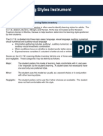 Cite Learning Styles Instrument