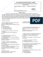 AVALIAÇÃO Estudos Independentes 8 Ano.