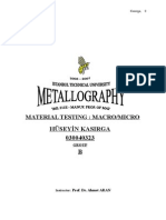 Metallography Experiment Report