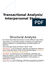 Transactional Analysis & Interpersonal Styles