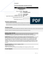 Unit Plan Overview: Kindergarten