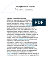 Materials For Making Potassium Chlorate: Sodium Hypochlorite