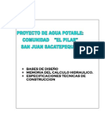 MEMORIA de Calculo de Agua Potable en Una Comunidad