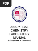 Analytical Chemistry Laboratory Manual: (A Compilation of Procedures)