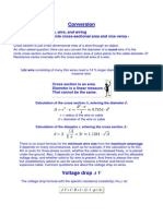 Conversion: - Round Electric Cable, Wire, and Wiring - Cable Diameter To Circle Cross-Sectional Area and Vice Versa