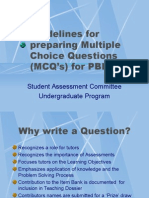 Guidelines For Multiple Choice Questions MCQ S 4426