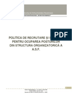 Politica de Recrutare Si Selectie - ASF