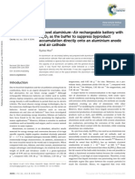 A Novel Aluminium Air Rechargeable Battery