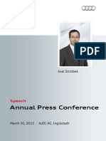 Axel Strotbek - Annual Press Conference 2015