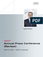 Rupert Stadler - Annual Press Conference 2015: Review