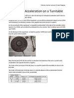 Centripetal Acceleration On A Turntable