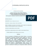 Sentencia de Primera Instancia en El Caso Viñas