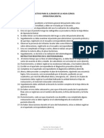 Instructivo para El Llenado Hoja Clínica Operatoria Dental