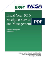 FY2016 Stockpile Stewardship and Management Plan