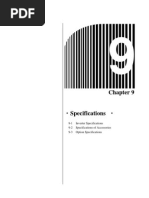 9-1 Inverter Specifications 9-2 Specifications of Accessories 9-3 Option Specifications