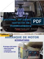 Funciones Del Palancas de Operación de Motoniveladora