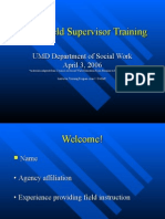 MSW Field Supervisor Training