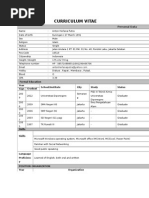 Curriculum Vitae: Personal Data