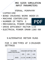 Metsim MMD Sizer Simulation Major Input Parameters