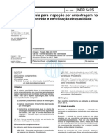 NBR 5425 NB 309 - Guia para Inspecao Por Amostragem No Controle E Certificacao de Qualidade