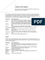 Potential Sources of Wear Metals in Used Lubricating Oil Analysis