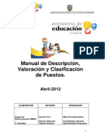 MANUAL DE DESCRIPCIÓN, VALORACIÓN DE PUESTOS 09oct.2012 PDF