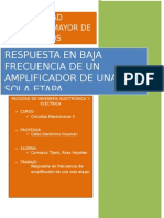 Respuesta en Frecuencia de Un Amplificador de Una Sola Etapa-Informe Previo