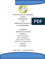 Eficiencia de La Segunda Ley de La Termodinamica