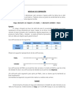 Medidas de Dispersión Desviacion Media y Estandar