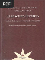 Nancy & Labarthe - El Absoluto Literario. Teoria de La Literatura Del Romanticismo Aleman PDF