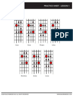 Practice Sheet - Lesson 1: Ionian Dorian Phrygian Lydian