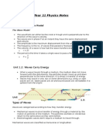 Year 11 Physics Notes: Unit 1.1: The Wave Model