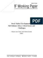 Stock Market Development in Sub Saharan Africa, Yartei, Adjasi, IMF WP 2007