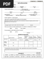 Rop Job Application With Availability - Fillable For Website