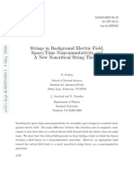 Strings in Background Electric Field, Space/Time Noncommutativity and A New Noncritical String Theory