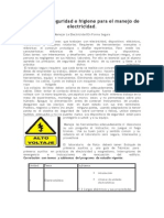 Normas de Seguridad e Higiene para El Manejo de Electricidad