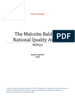 The Malcolm Baldrige National Quality Award