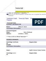 Academic Transcript