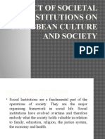 Impact of Social Institutions On Caribbean Culture