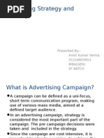 Advertising Strategy and Planning: Presented By:-Ankit Kumar Verma 01216603913 Mba (Gen) Ef Batch