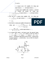 Tutorial Sheet FET Amplifier