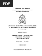 Aplicaciones de Concreto Lanzado en Estabilización de Taludes Anclados y Revestimiento de Elementos Estructurales PDF