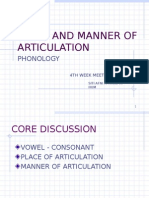 Place and Manner of Articulation: Phonology