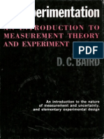 Experimentation An Introduction To Measurement Theory and Experiment Design DC Baird