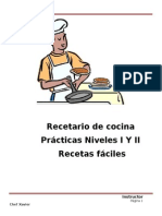 Manual de Recetas. Practicas de Cocina Niveles I y II Fundapi Nivel I y II Scrib